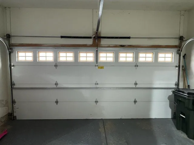 Inside view of a garage.